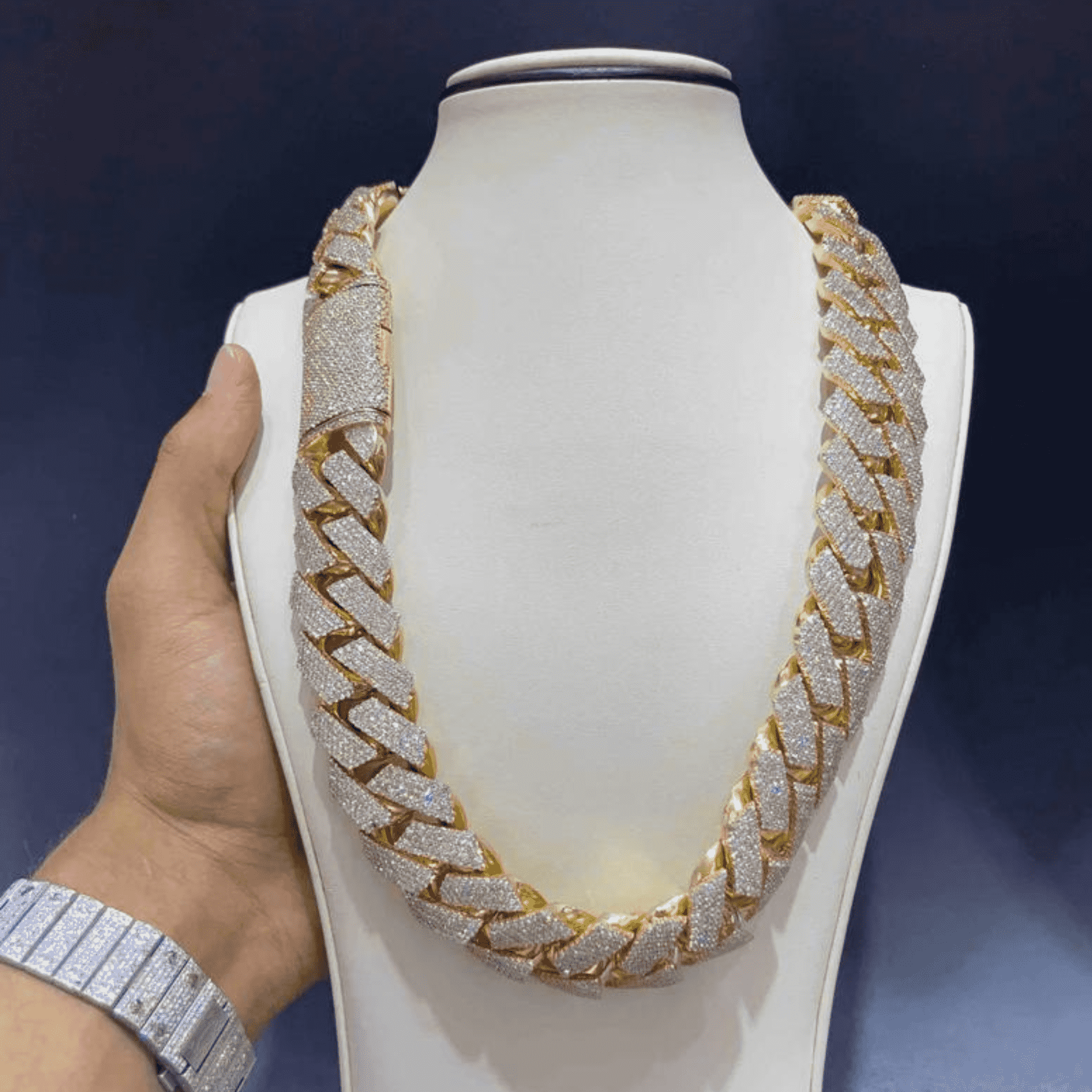 20mm Mens Silver Cuban Link Chain