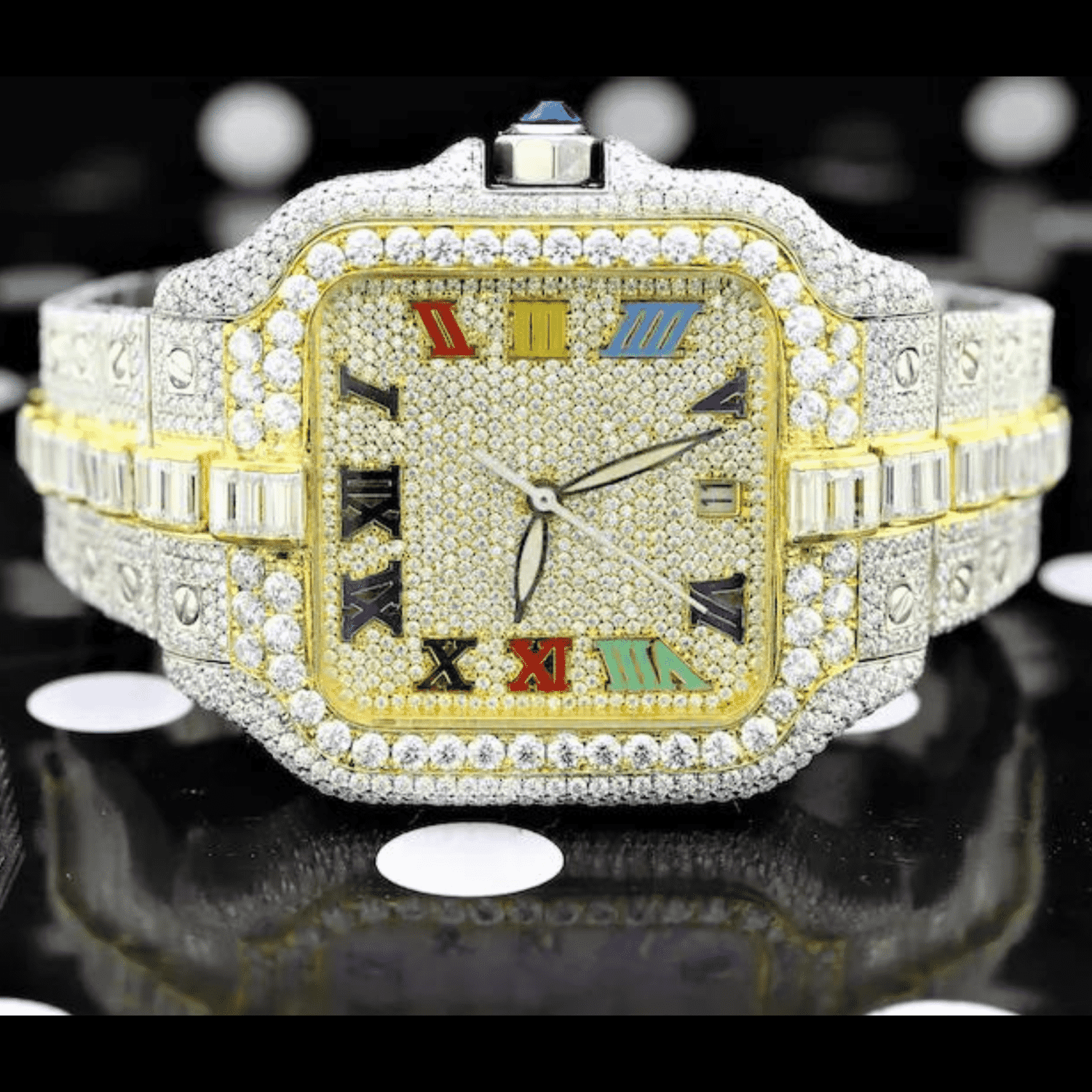 Moissanite Watch Mens