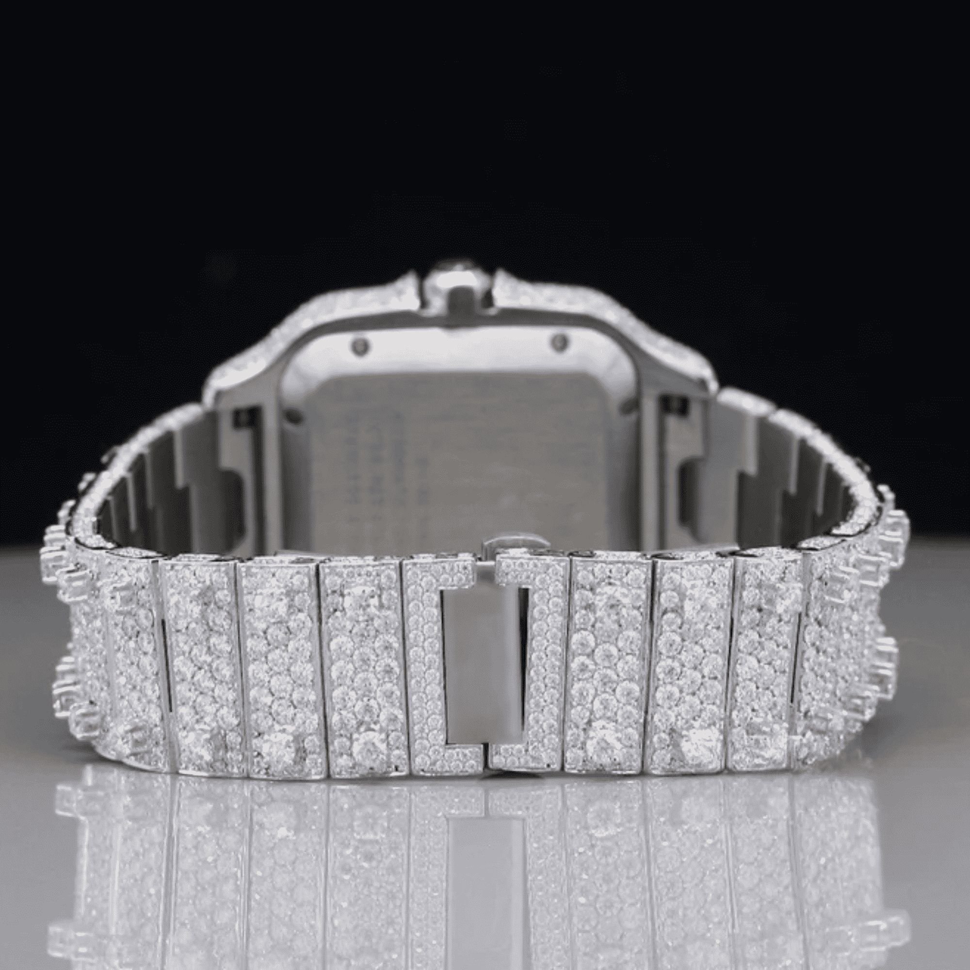 Bold 44mm Men’s Iced Out Watch Featuring White Gold Plating - Image 3