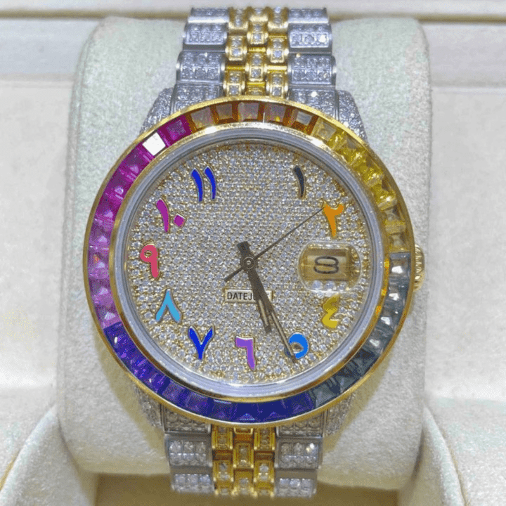 Iced Out Moissanite Automatic Watch for Men