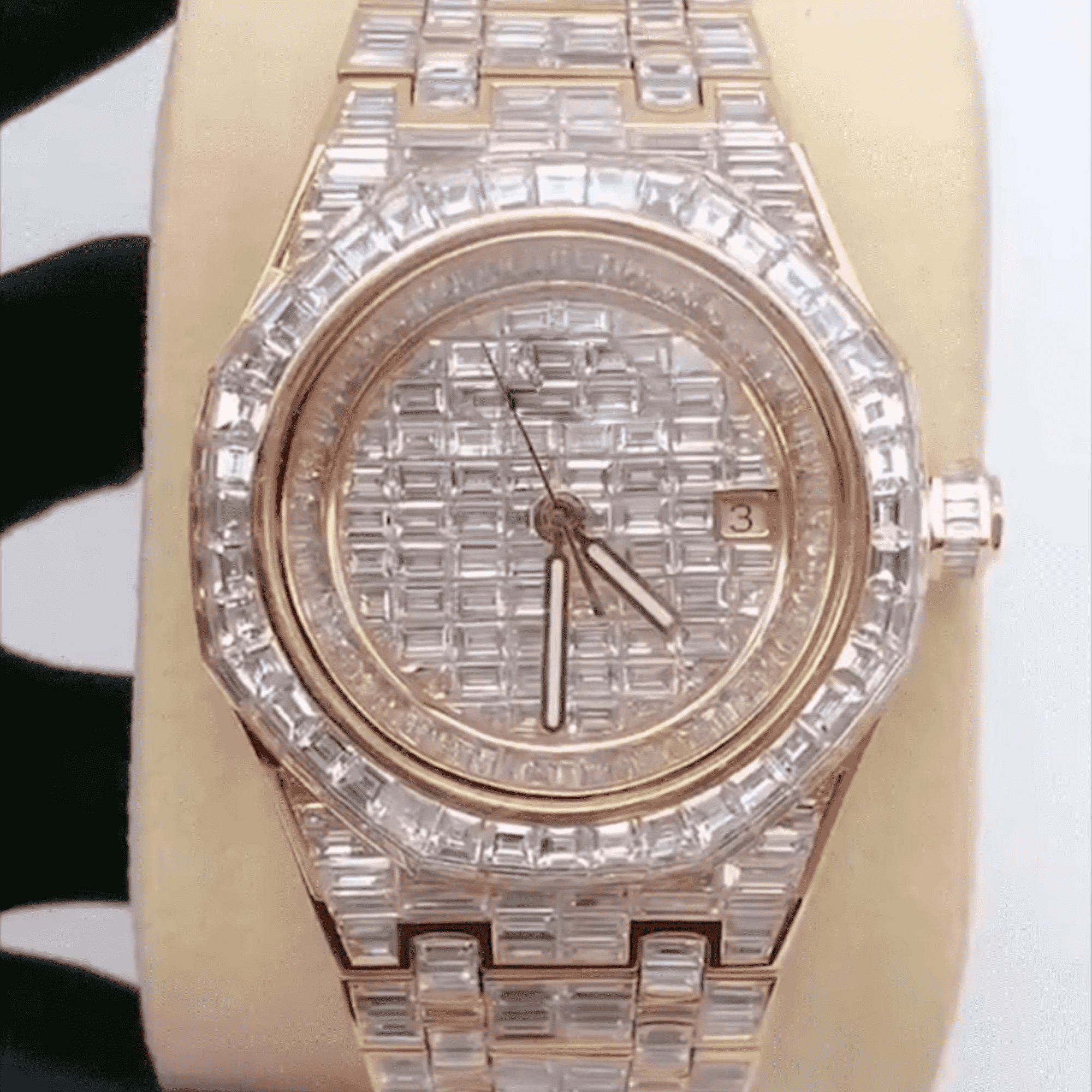 Bust Down Iced Out Moissanite Watch for Men