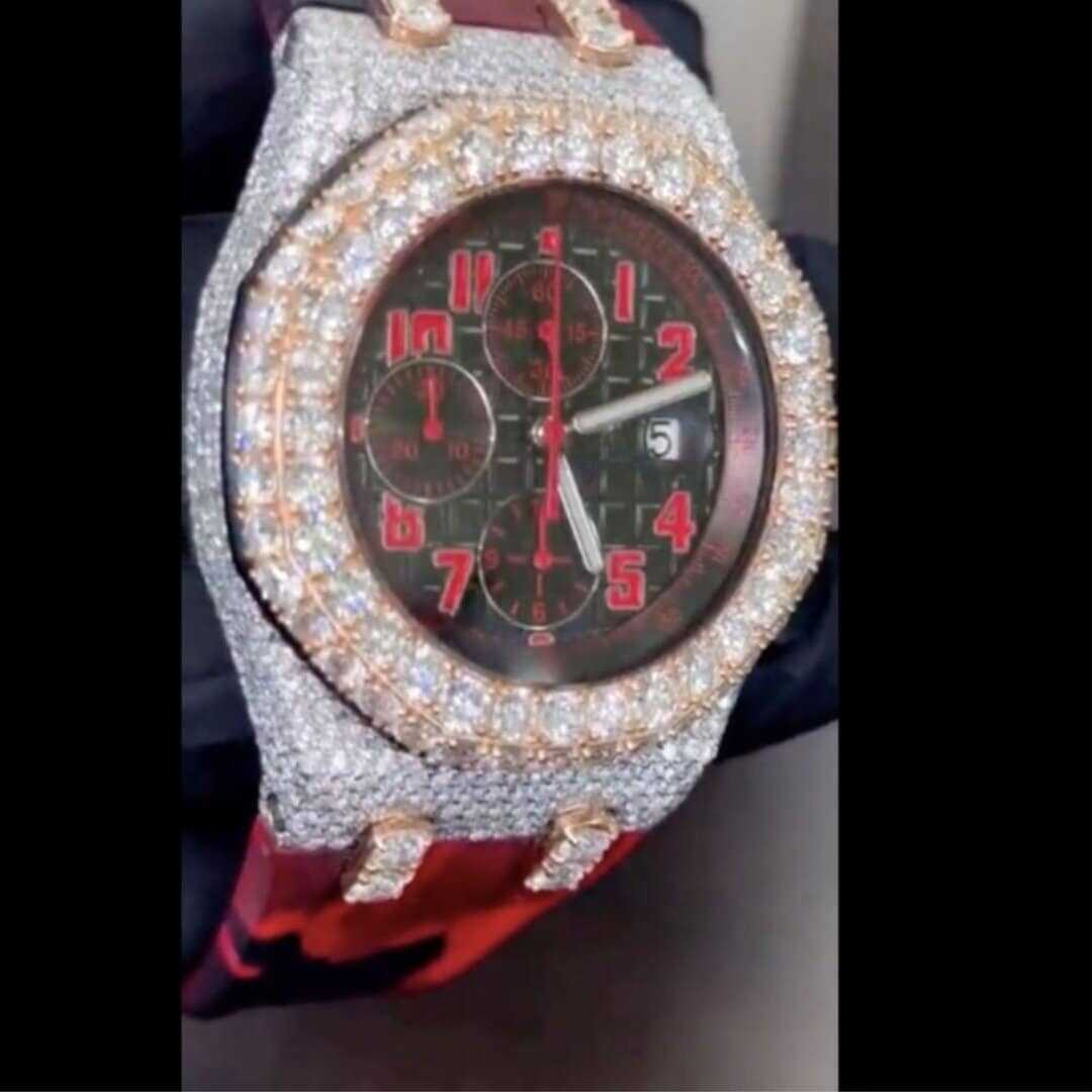 Iced Out Moissanite Watch with Soft Silicone Band - Image 7