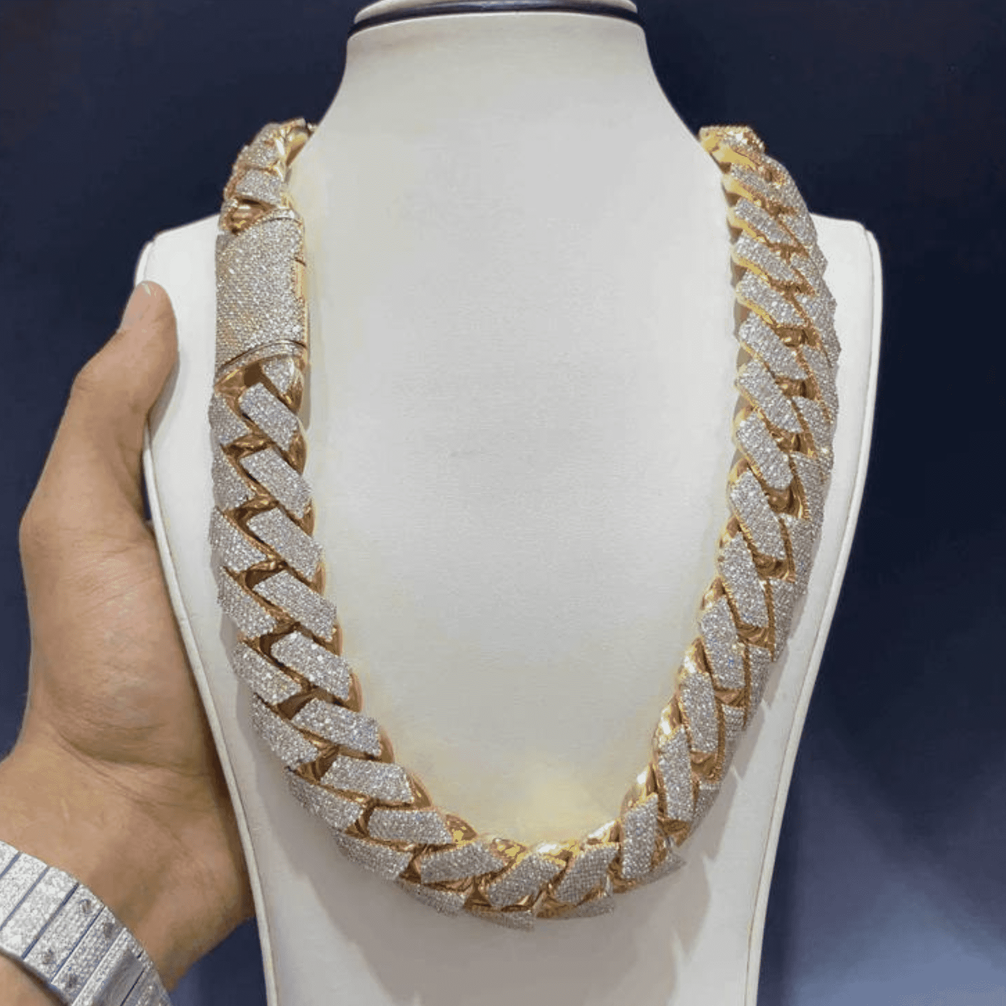 20mm Mens Silver Cuban Link Chain
