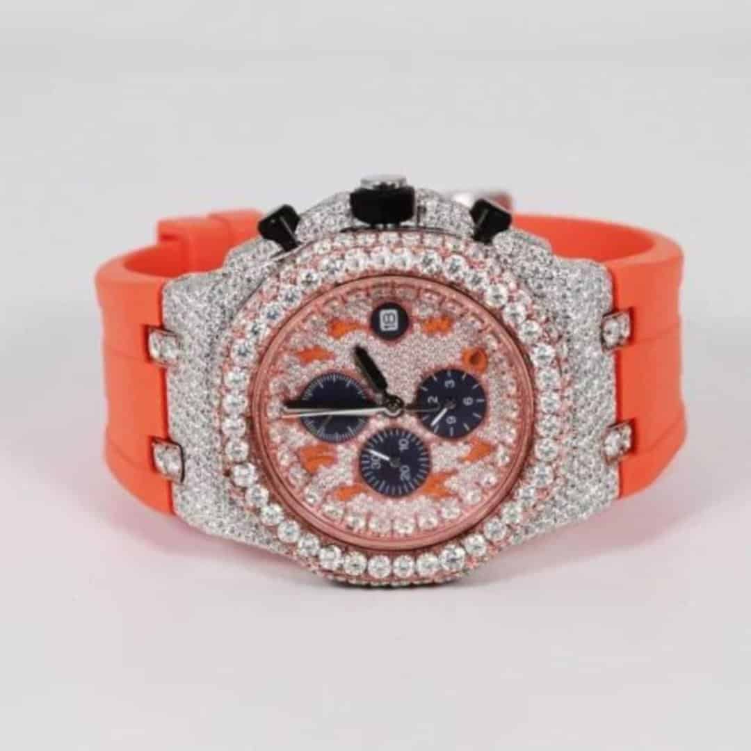 Moissanite Iced Out Silicone Watch – Stylish & Comfortable