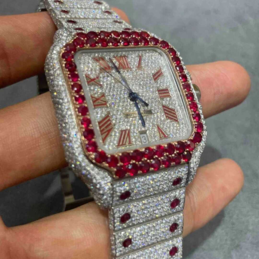 Two-Tone Iced Out VVS Moissanite Watch for Party - Image 4