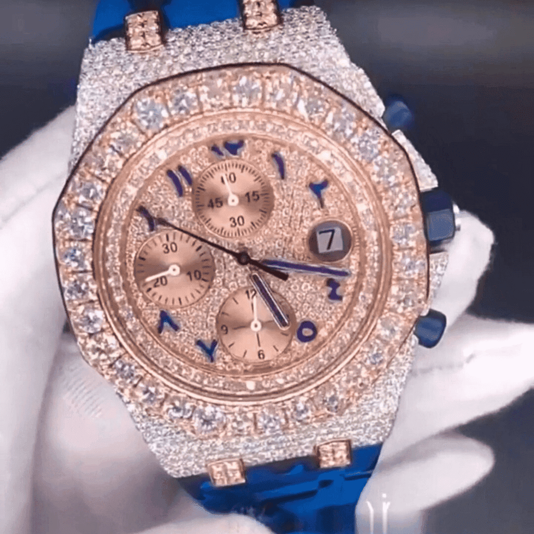 Iced Out Diamond Bust Down VVS Moissanite Watch