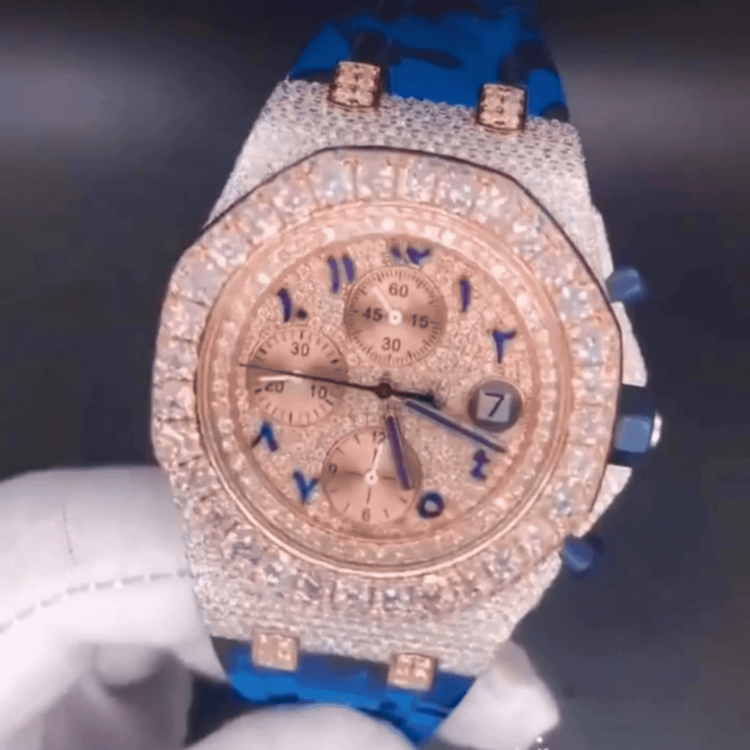 Iced Out Diamond Bust Down VVS Moissanite Watch - Image 4