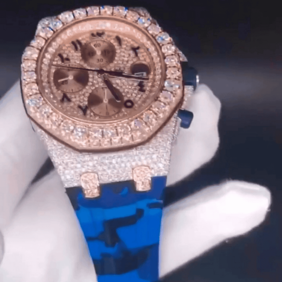 Iced Out Diamond Bust Down VVS Moissanite Watch - Image 2