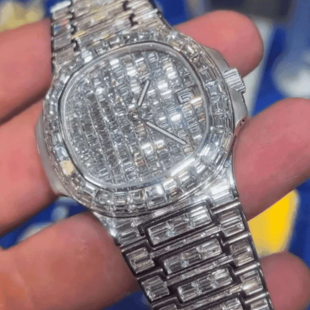 Unisex Iced-Out Moissanite Watch - Image 3