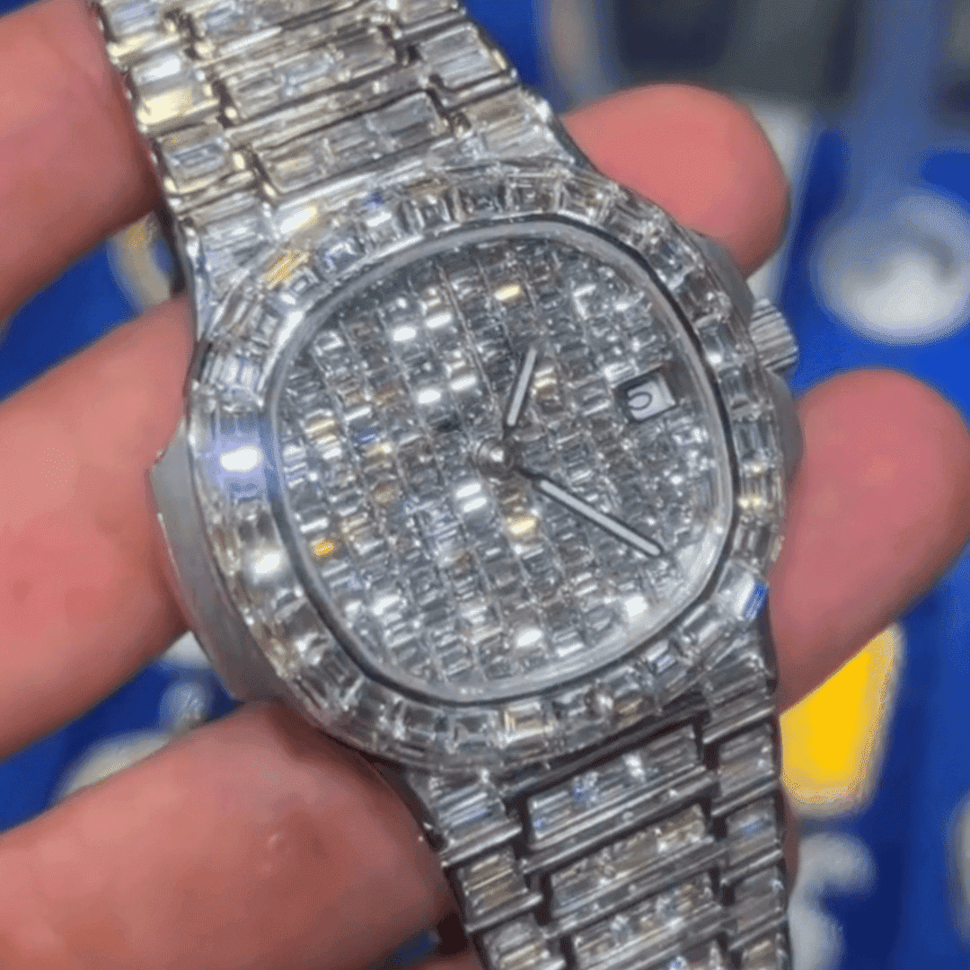 Unisex Iced-Out Moissanite Watch - Image 2