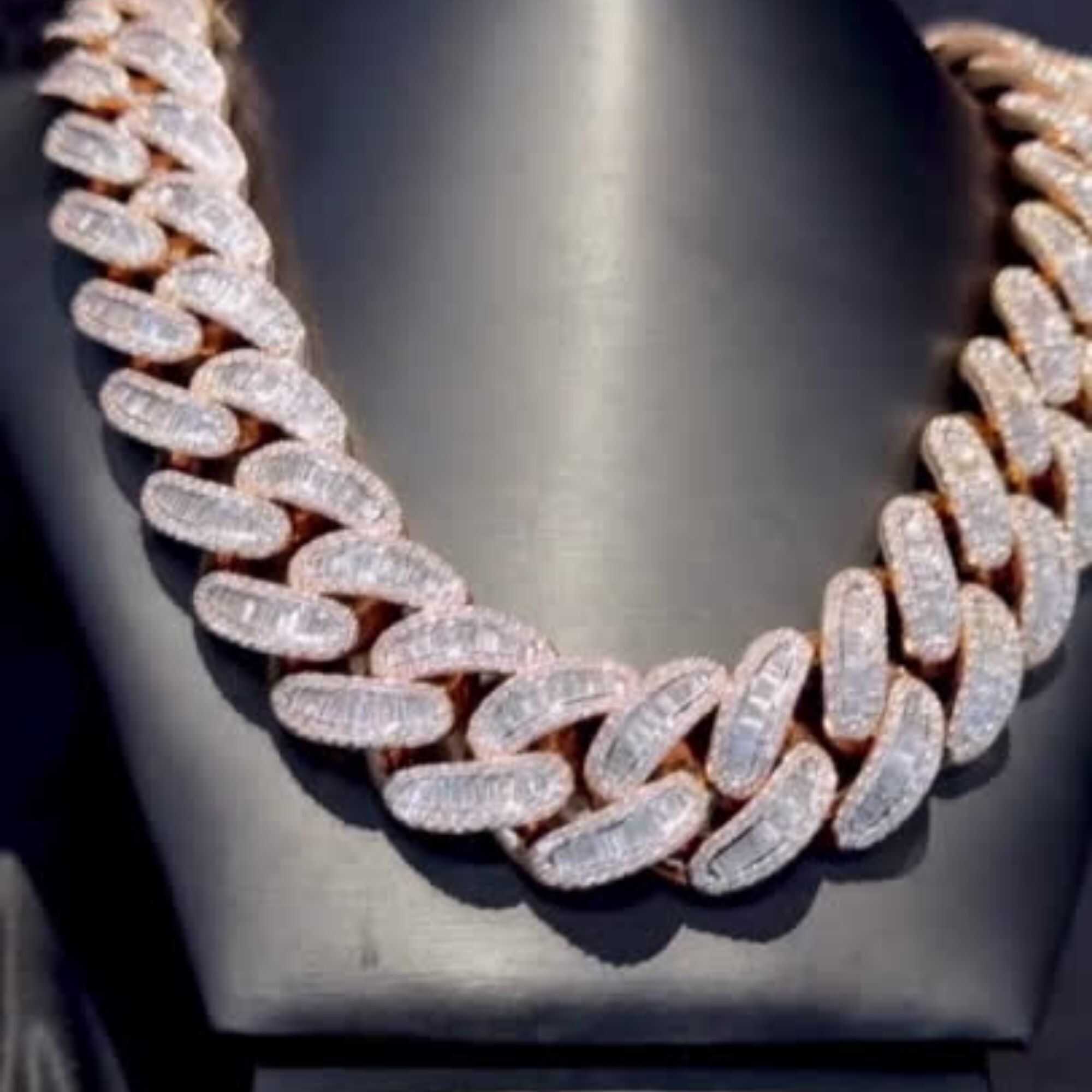 22mm Mens Silver Cuban Link Chain
