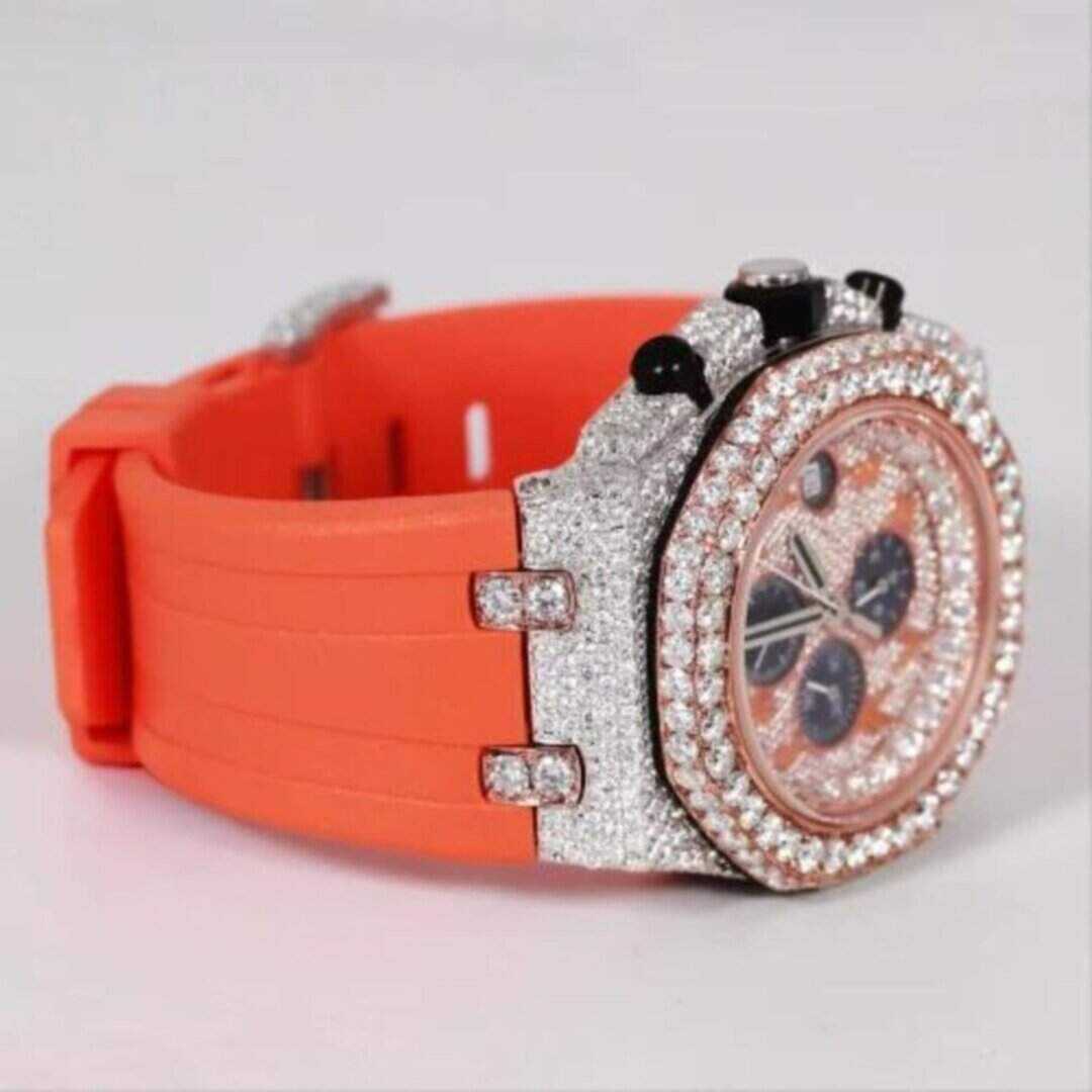 Moissanite Iced Out Silicone Watch – Stylish & Comfortable - Image 2