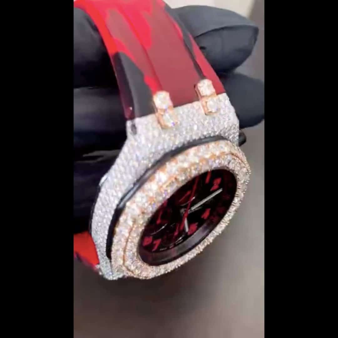 Iced Out Moissanite Watch with Soft Silicone Band - Image 4