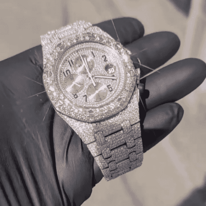 Luxury Stainless Steel Moissanite Watch
