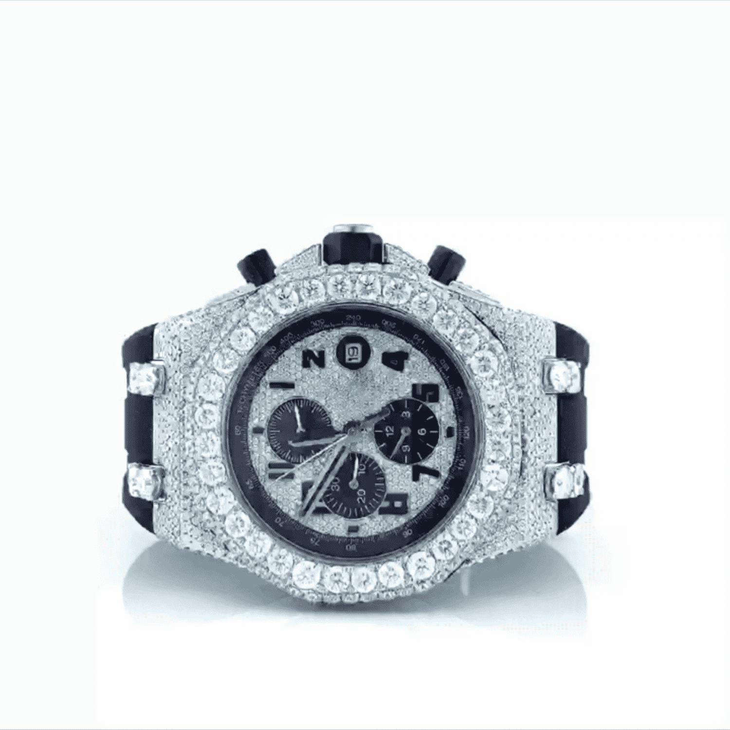 Men’s Moissanite Iced Out Watch with Soft Silicone Band - Image 7