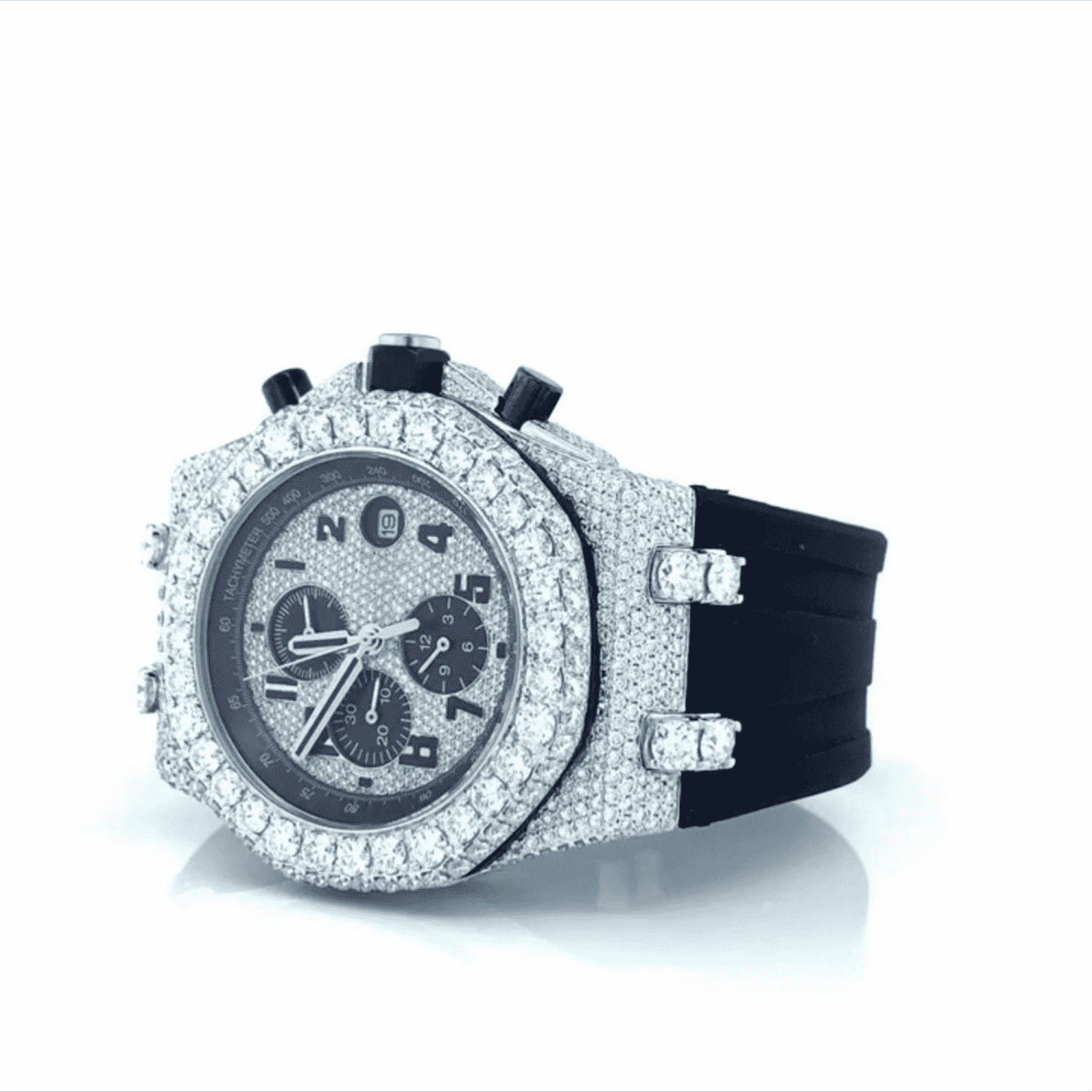 Men’s Moissanite Iced Out Watch with Soft Silicone Band - Image 6