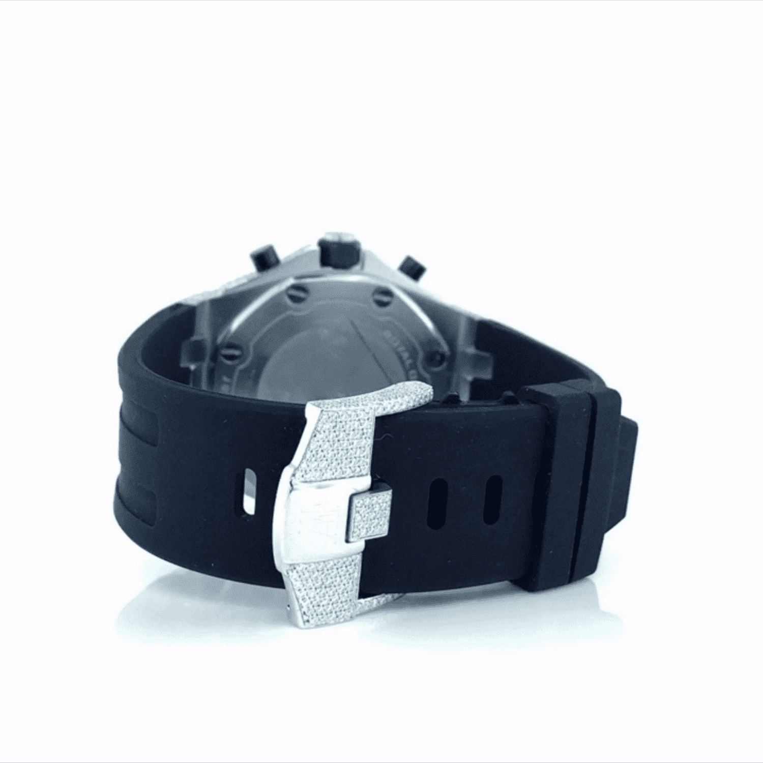 Men’s Moissanite Iced Out Watch with Soft Silicone Band - Image 4