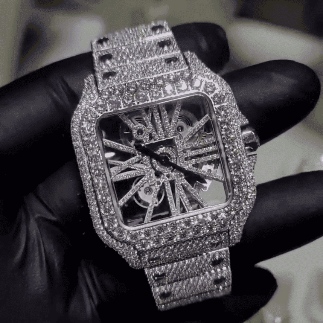 Hip Hop Iced Out Moissanite Watch Men