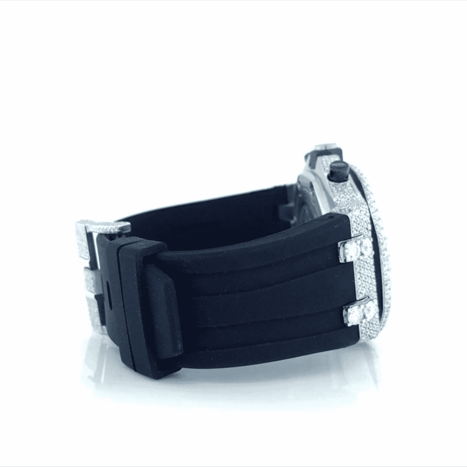 Men’s Moissanite Iced Out Watch with Soft Silicone Band - Image 3