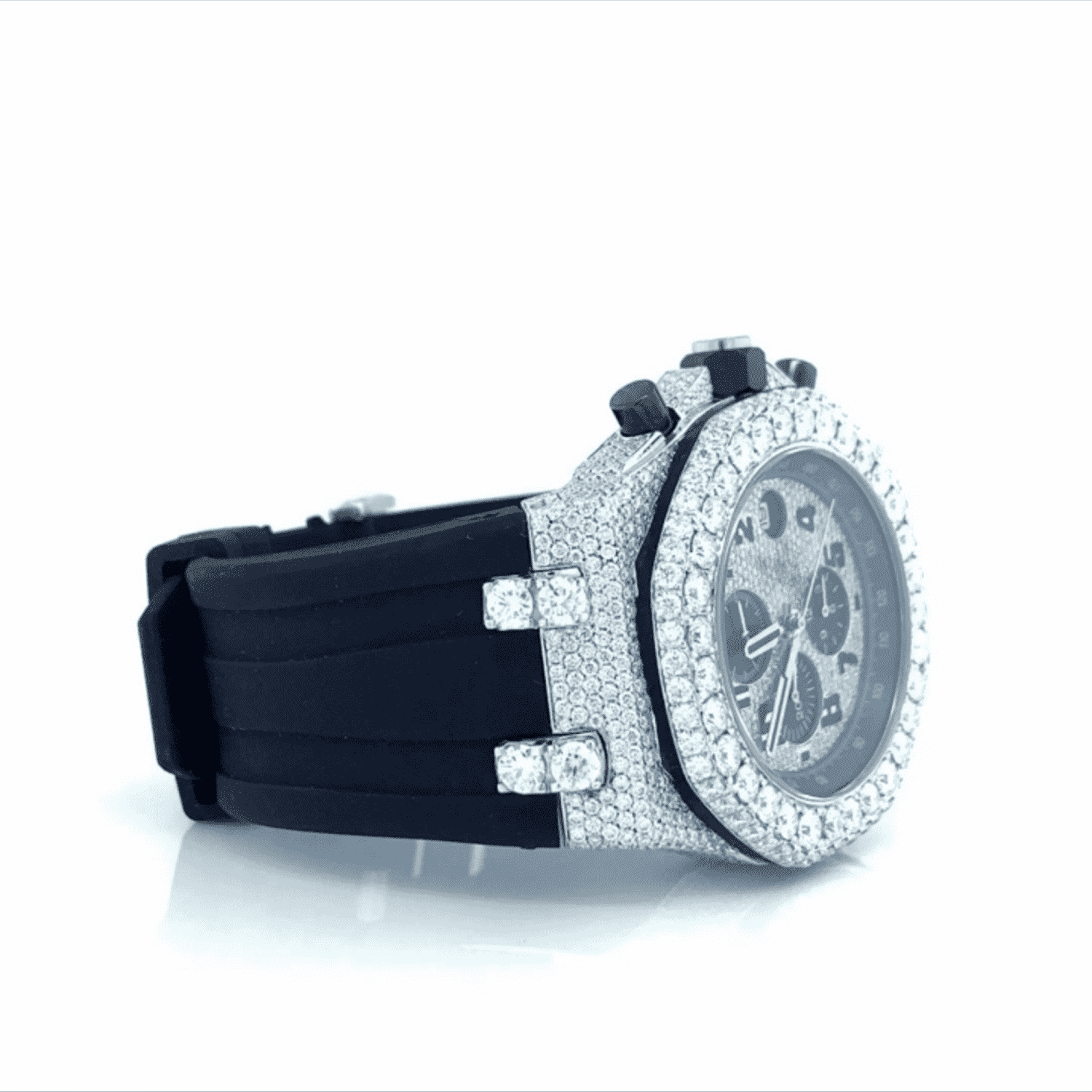 Men’s Moissanite Iced Out Watch with Soft Silicone Band - Image 2