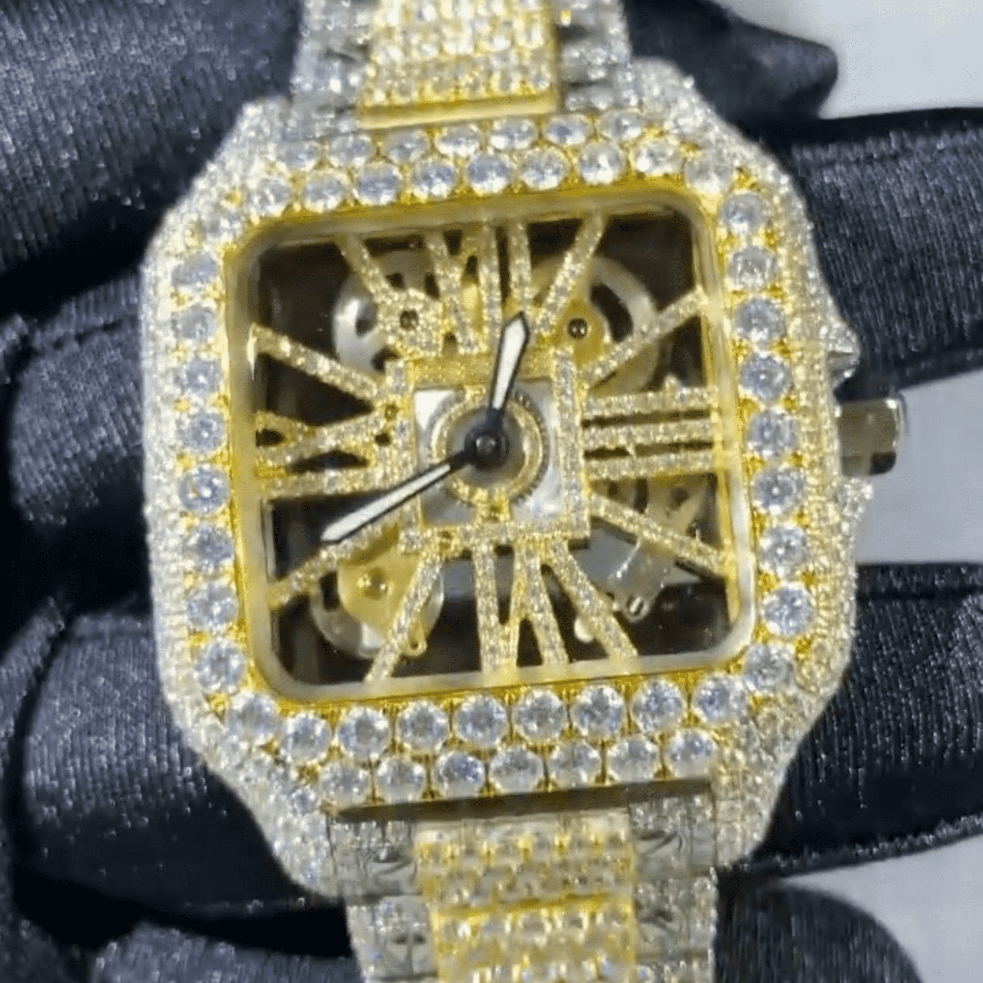 Classic Moissanite Automatic Watch With Full Iced Out