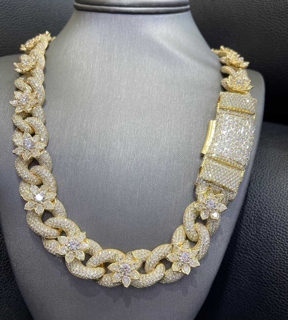 22mm Mens Silver Cuban Link Chain