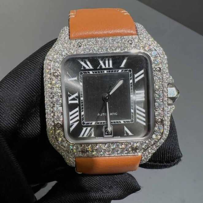 Bust Down Moissanite Watch | Fully Iced Out Sparkle