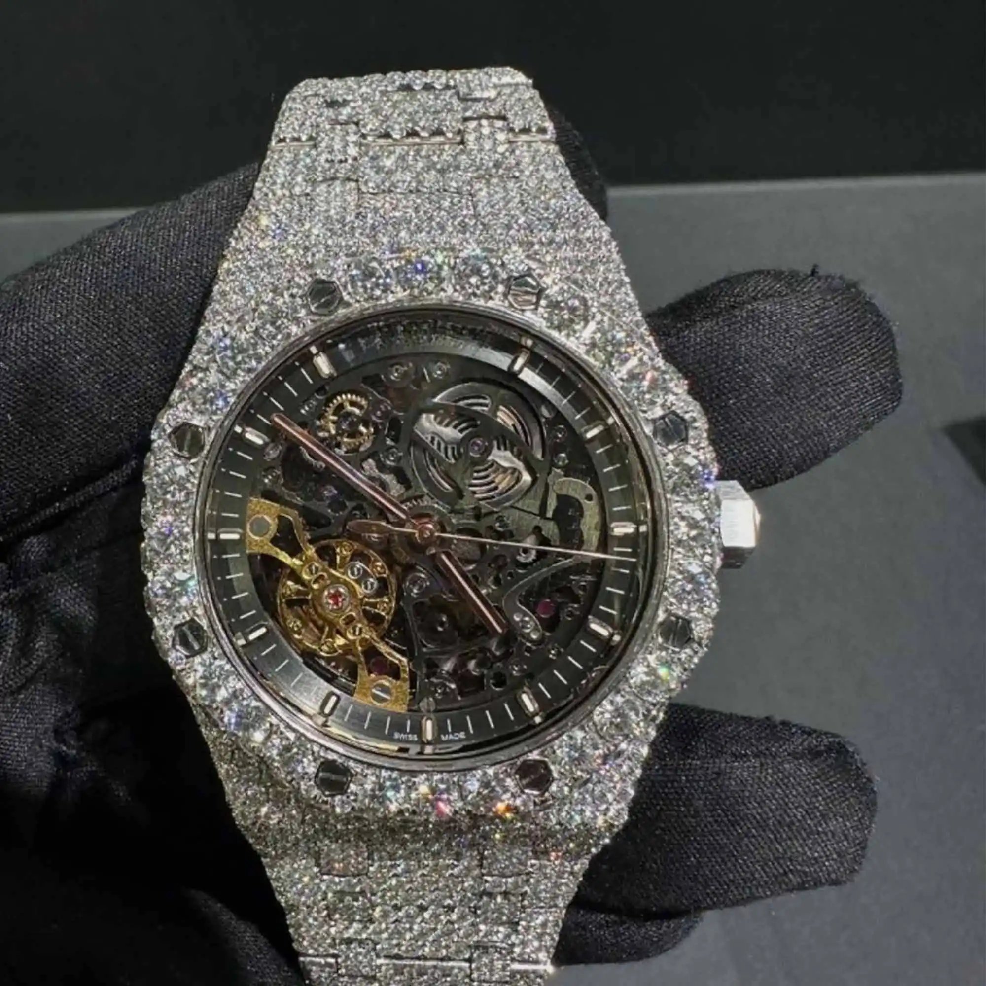 Diamond Moissanite Watch – Full Iced Out Timepiece