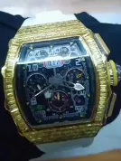 Lab-Created Yellow Sapphire & White Rubber Strap