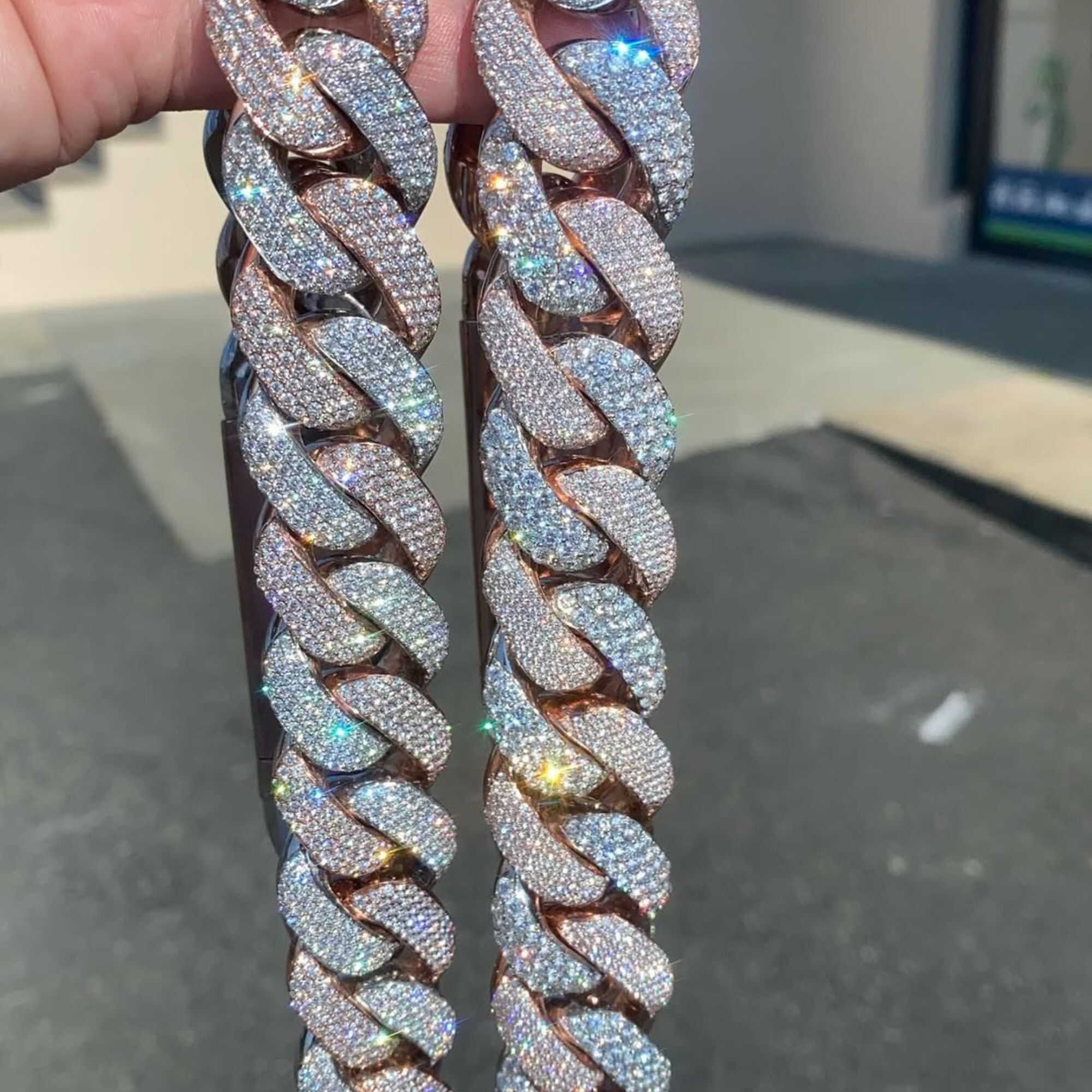 20mm Silver Diamond Men’s Moissanite Chains Iced Out Cuban Link Chain - Image 3