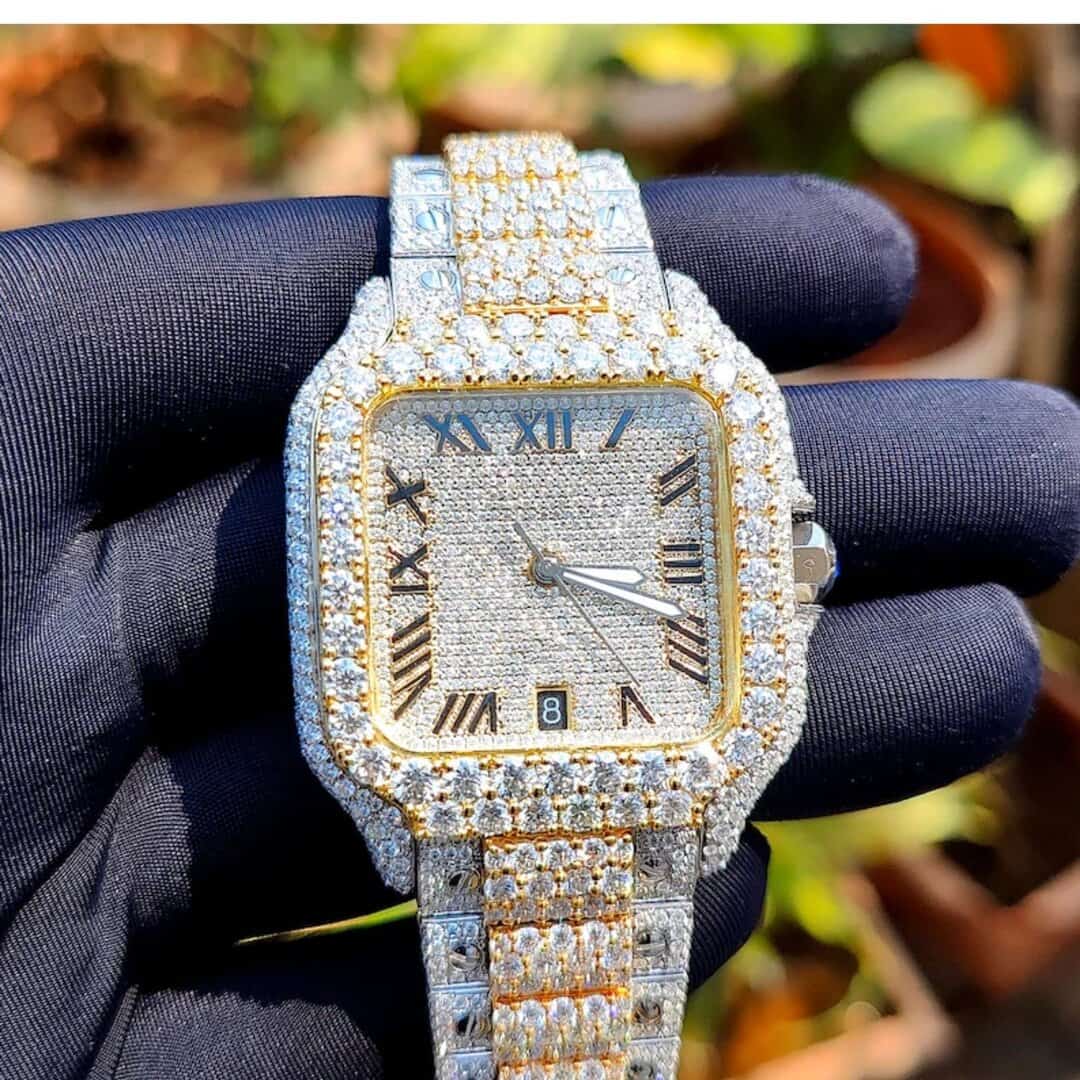 Iced Out Stainless Steel Moissanite Watch - Image 4