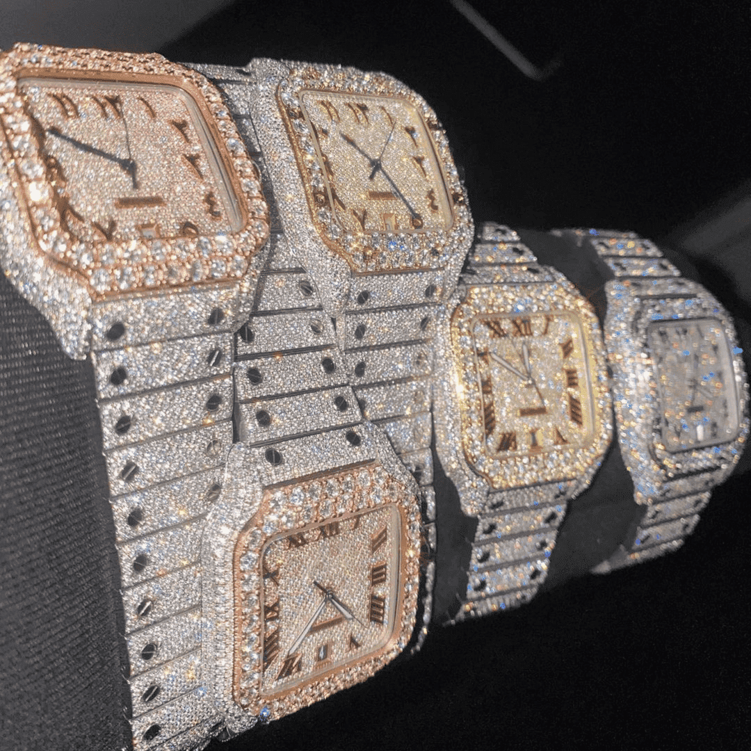 Diamond Moissanite Watch Fully Iced Out - Image 4