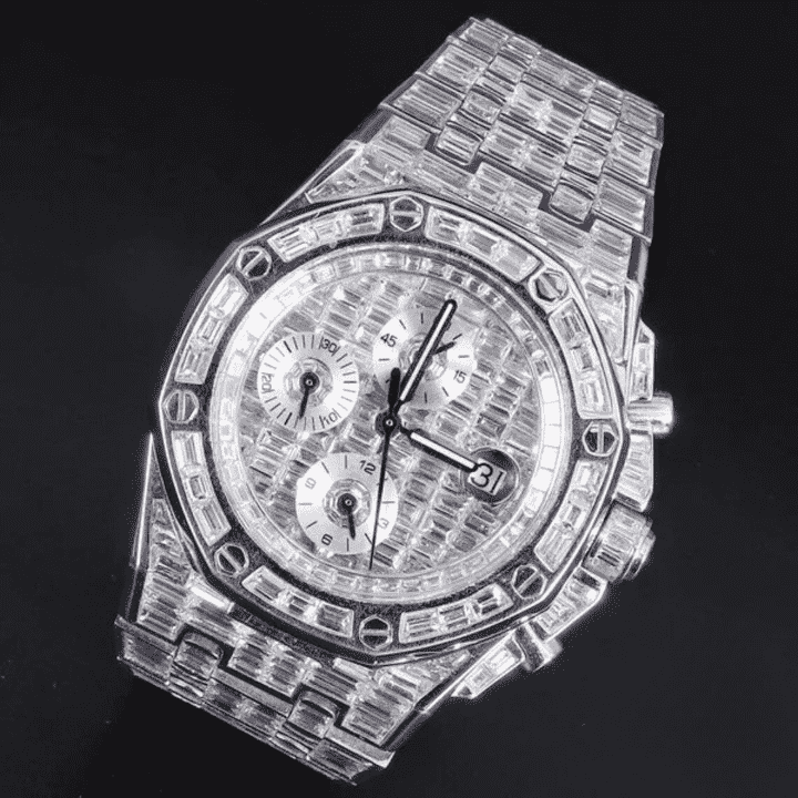 Iced Out Moissanite Watch Hip Hop Automatic Watch For Men