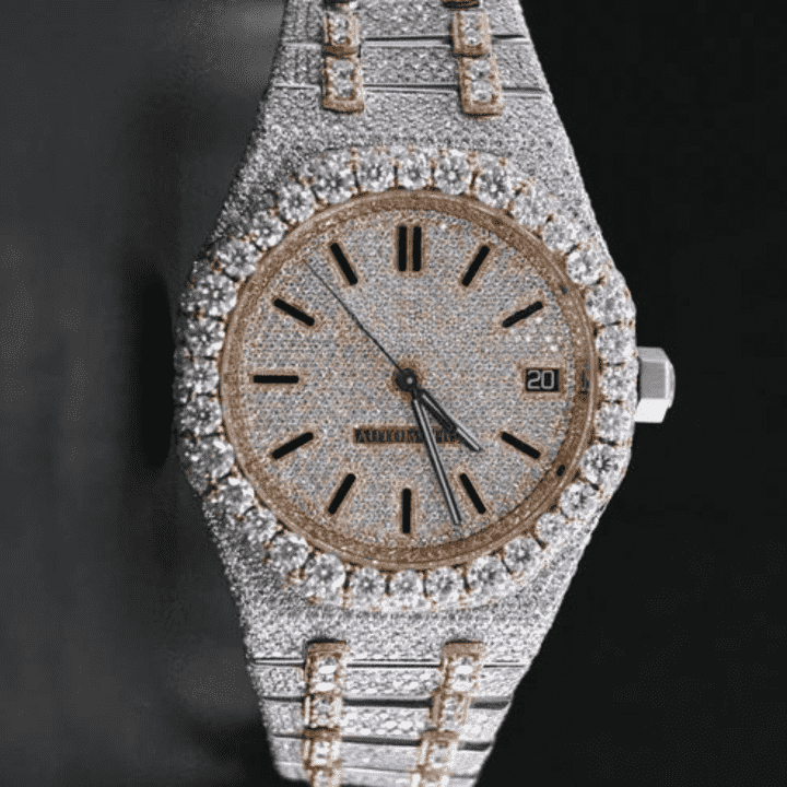 High Style Bust Down Iced Out Watches, Moissanite Watches