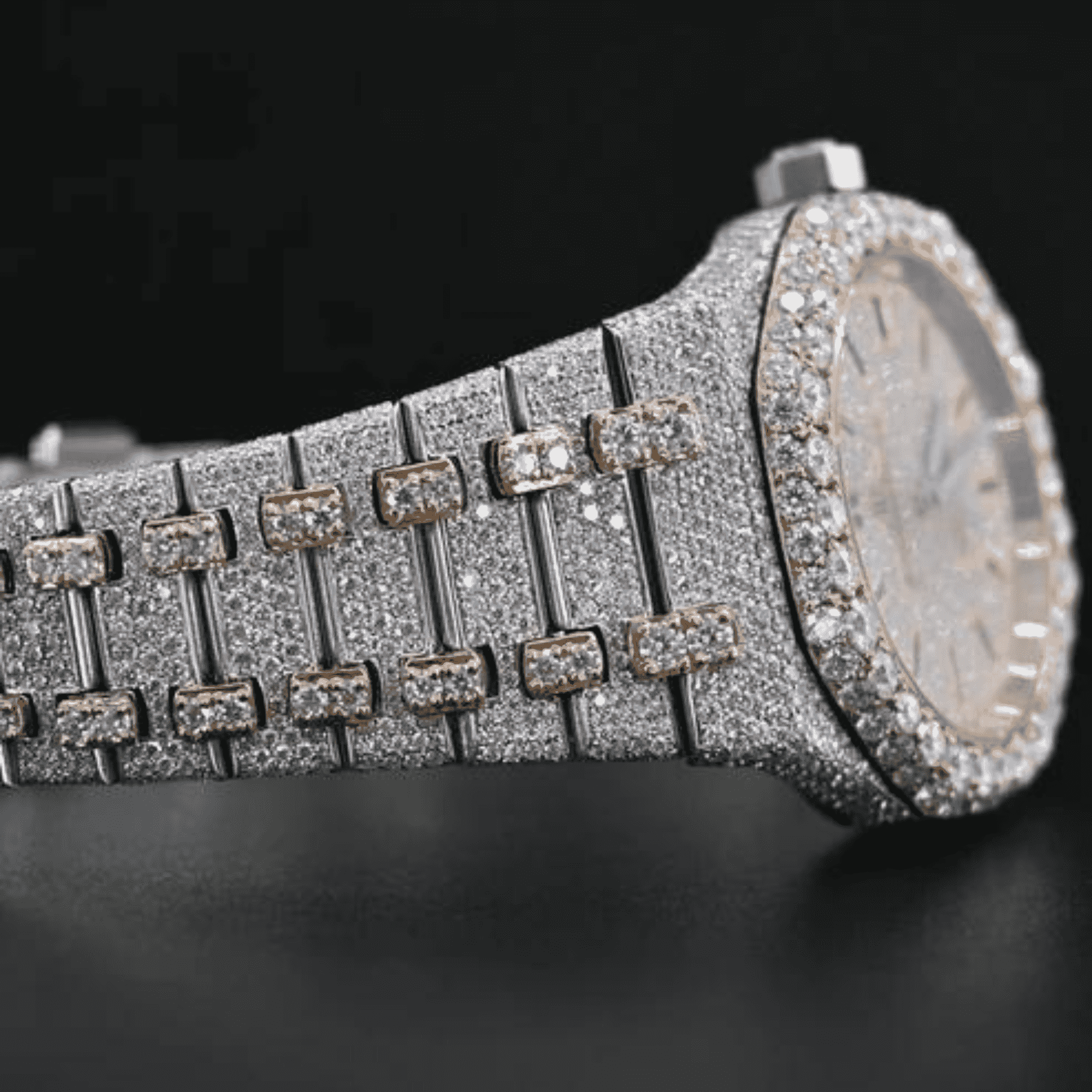 High Style Bust Down Iced Out Watches, Moissanite Watches - Image 3