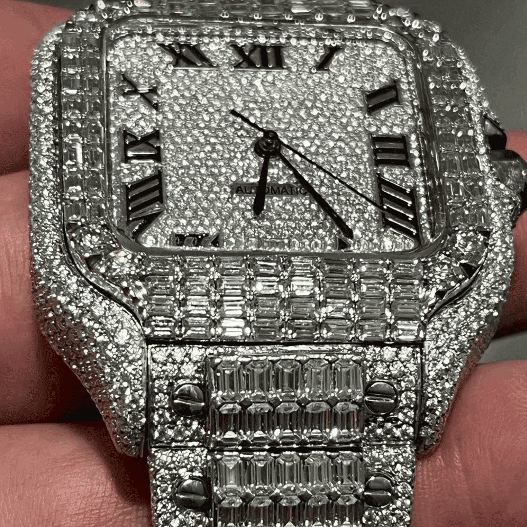 Stainless Steel Hip Hop VVS Moissanite Watch for Party - Image 3
