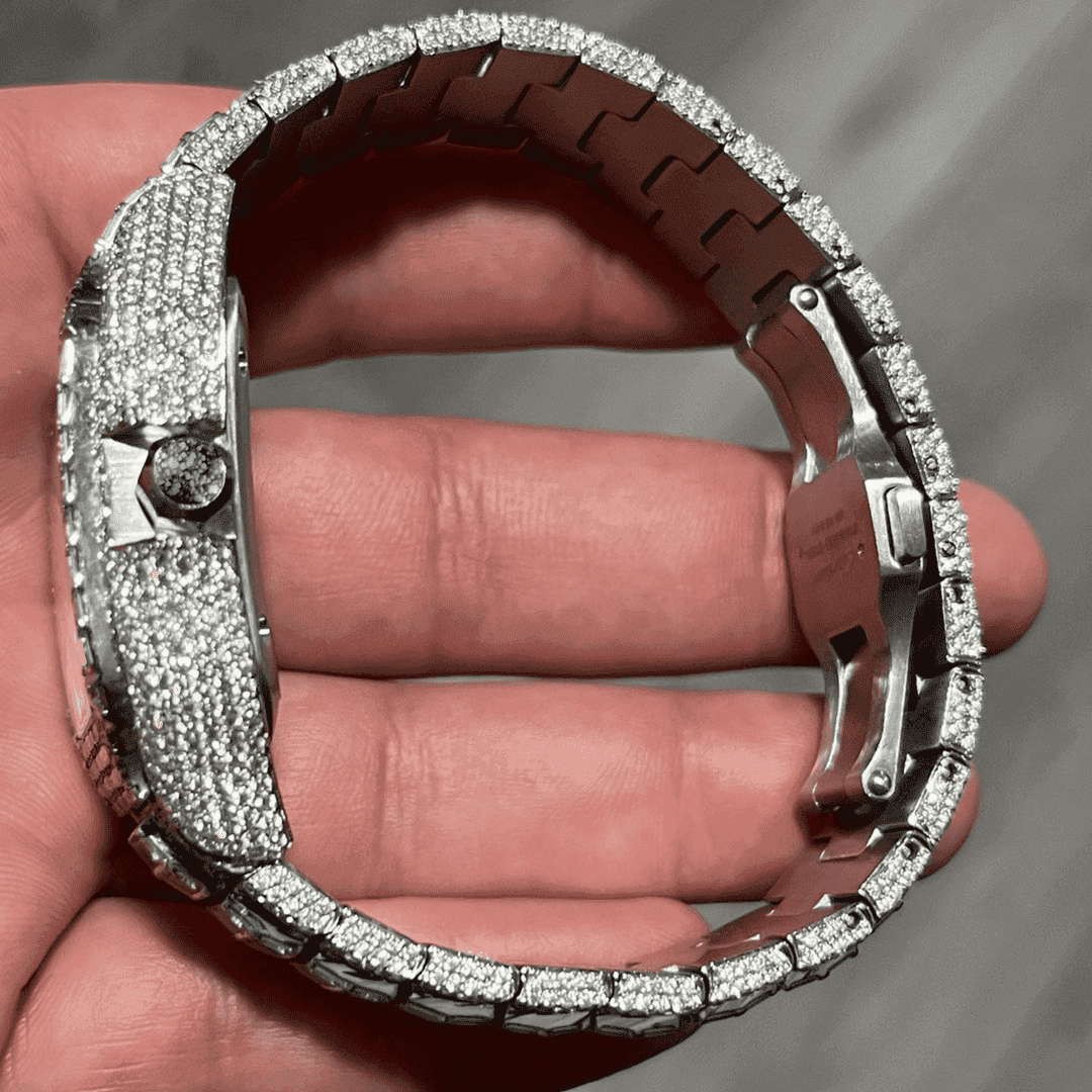 Stainless Steel Hip Hop VVS Moissanite Watch for Party - Image 2