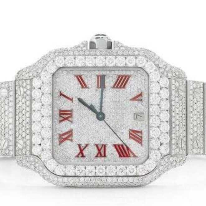 Men’s Moissanite Watch with Iced Detailing