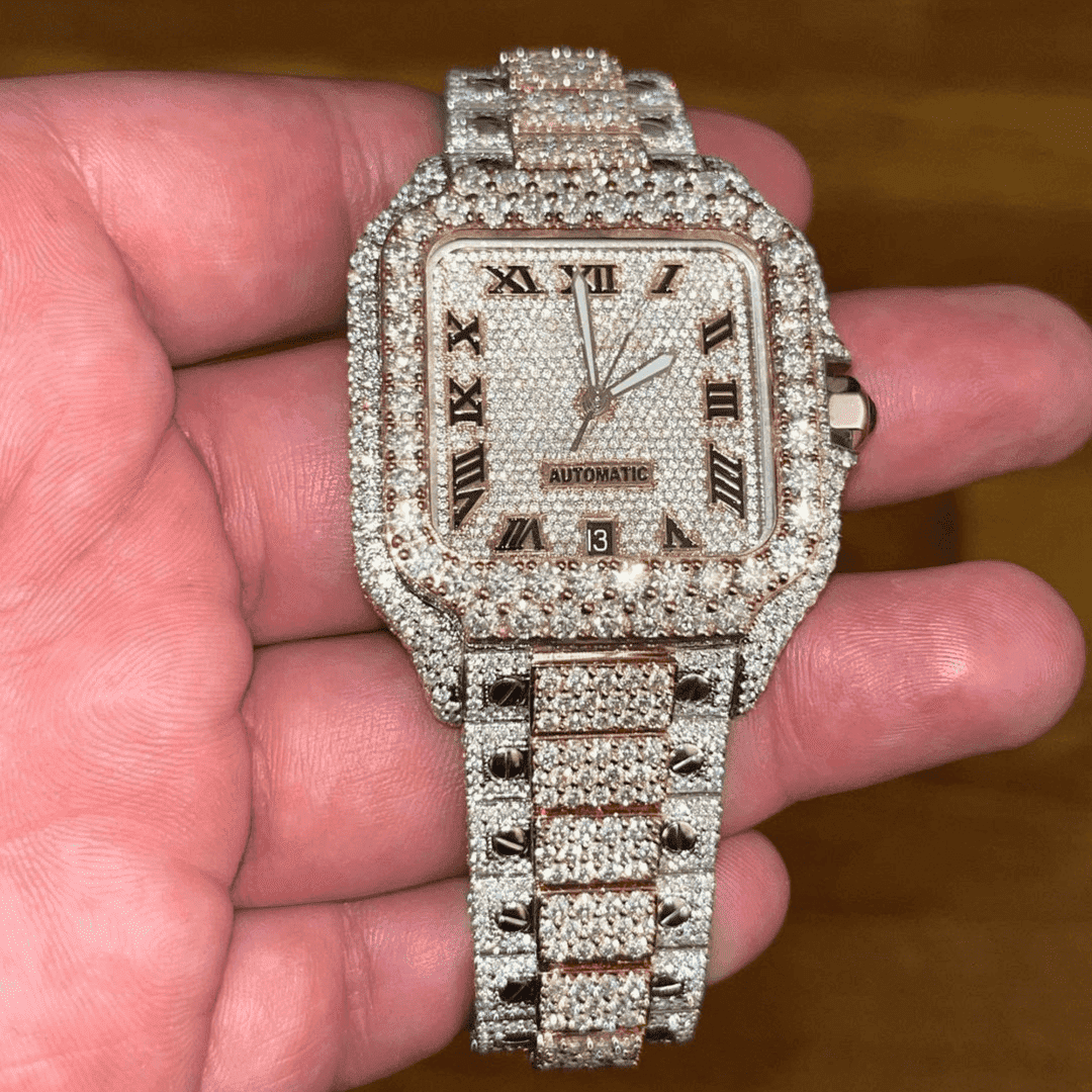 Bust Down Moissanite Watch – Iced Out Luxury