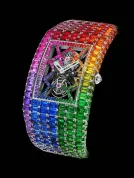 Billionaire Rainbow Moissanite Bust Down Watch
