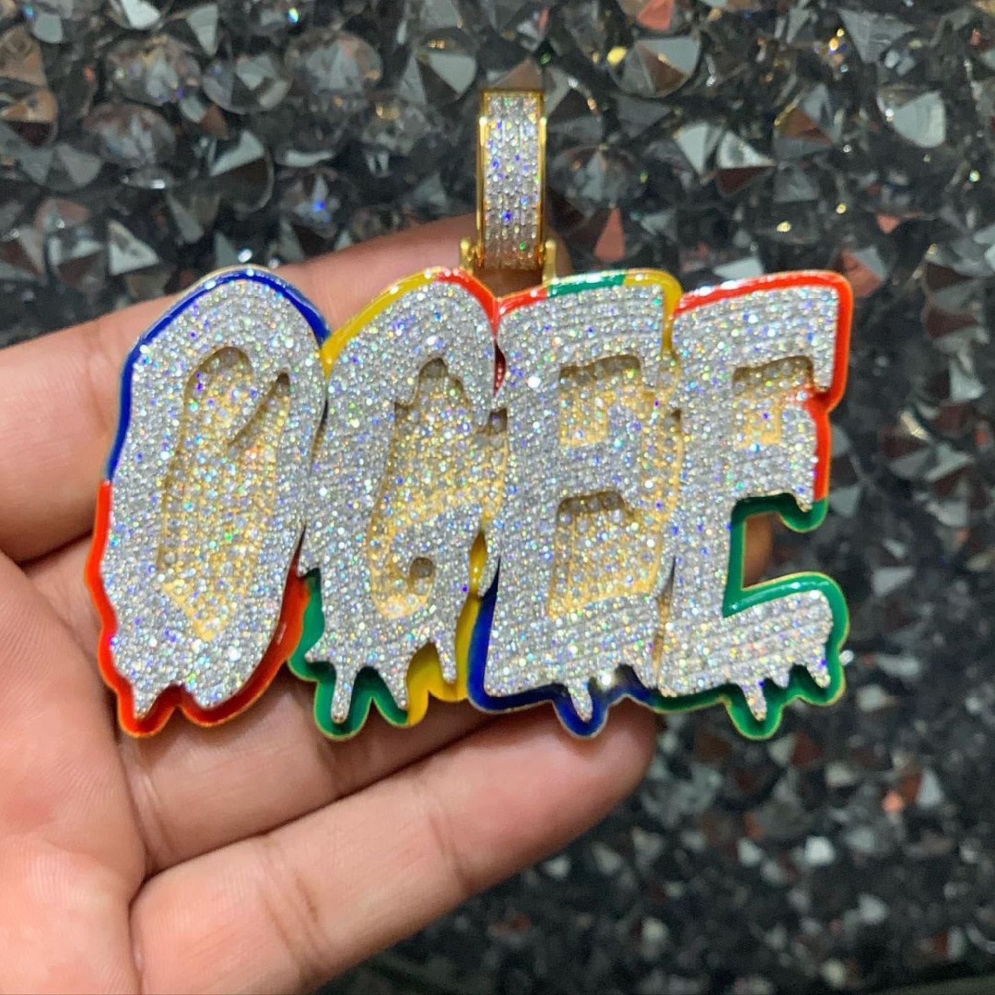 Hip Hop 925 Silver Iced Out Pendants With Custom Name, Custom VVS Moissanite Diamond Pendants