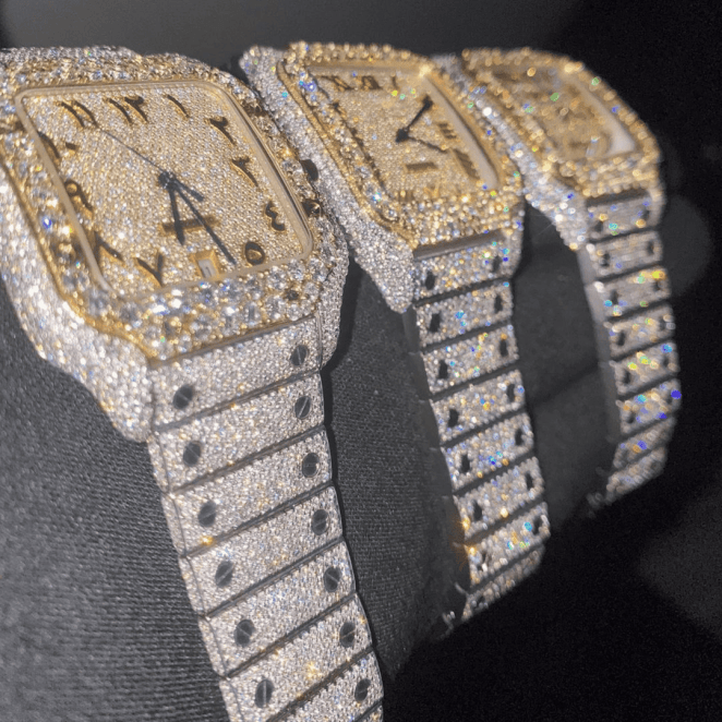 Diamond Moissanite Watch Fully Iced Out