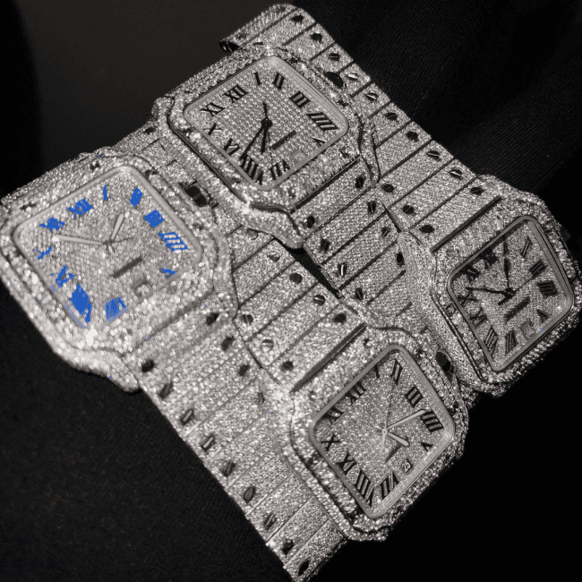 Diamond Moissanite Watch Fully Iced Out - Image 5
