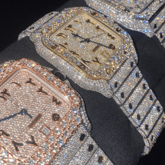 Diamond Moissanite Watch Fully Iced Out - Image 3