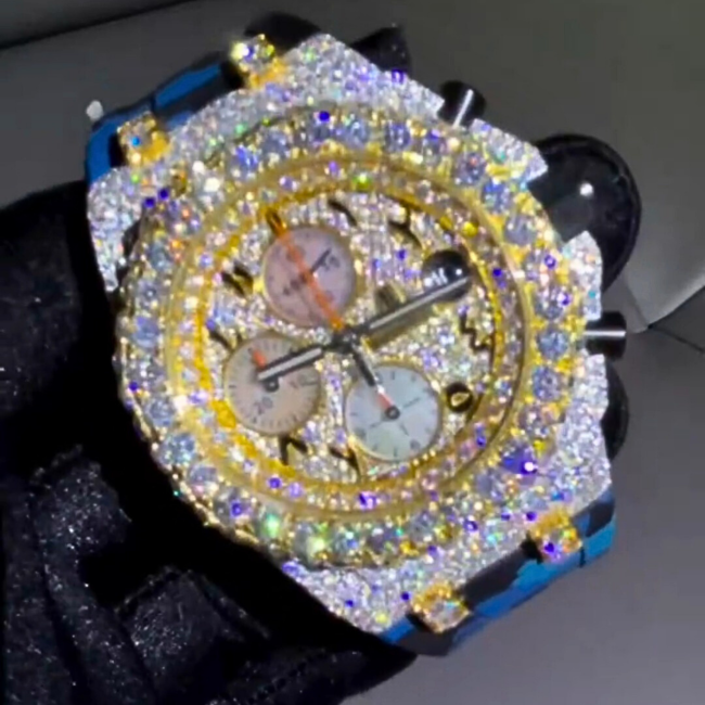 Moissanite Iced Out Watch with Premium Silicone Band - Image 3