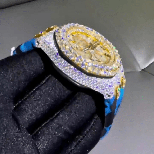 Moissanite Iced Out Watch with Premium Silicone Band - Image 2