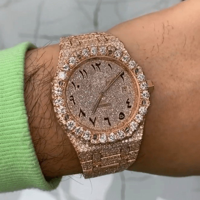 Classic Moissanite Diamond Automatic Watch Full Iced Out Bust Down