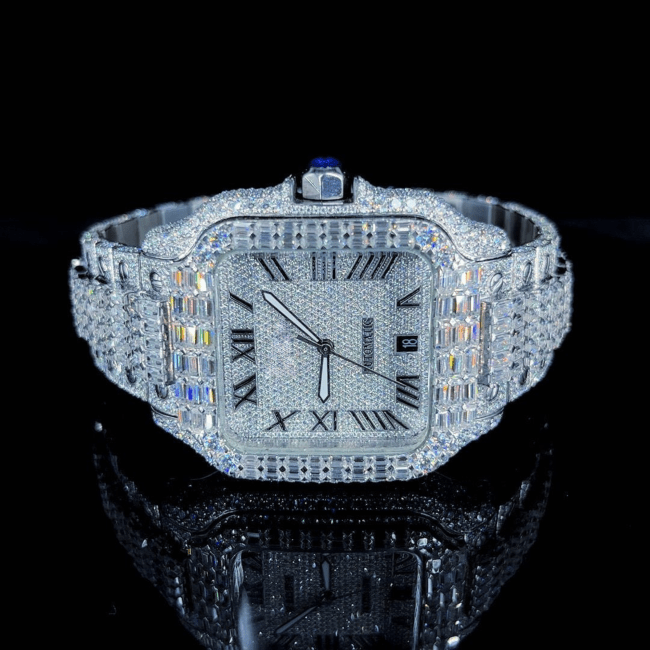Stainless Steel VVS Moissanite Watch Fully Iced Out Luxury Timepiece - Image 2