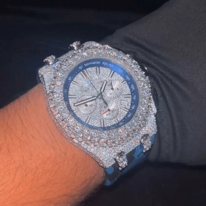 Stylish Moissanite Iced Out Watch with Premium Silicone Band