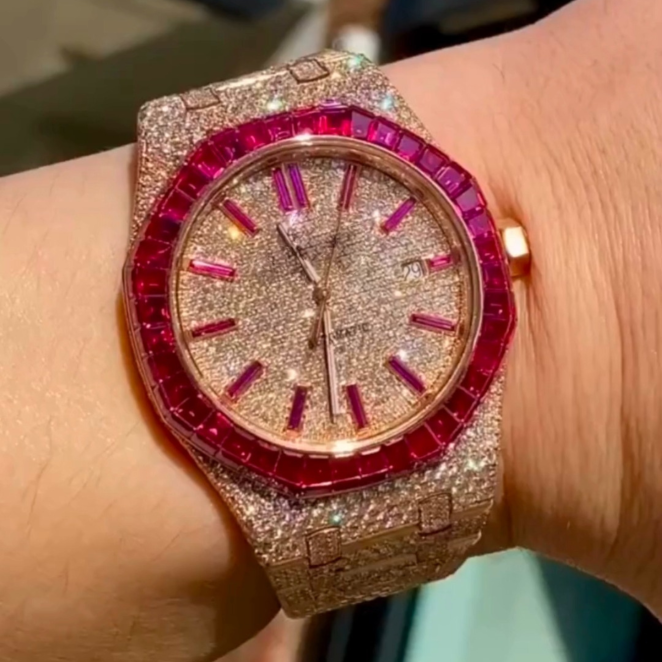 Stainless Steel Iced Out VVS Moissanite Watch for Men